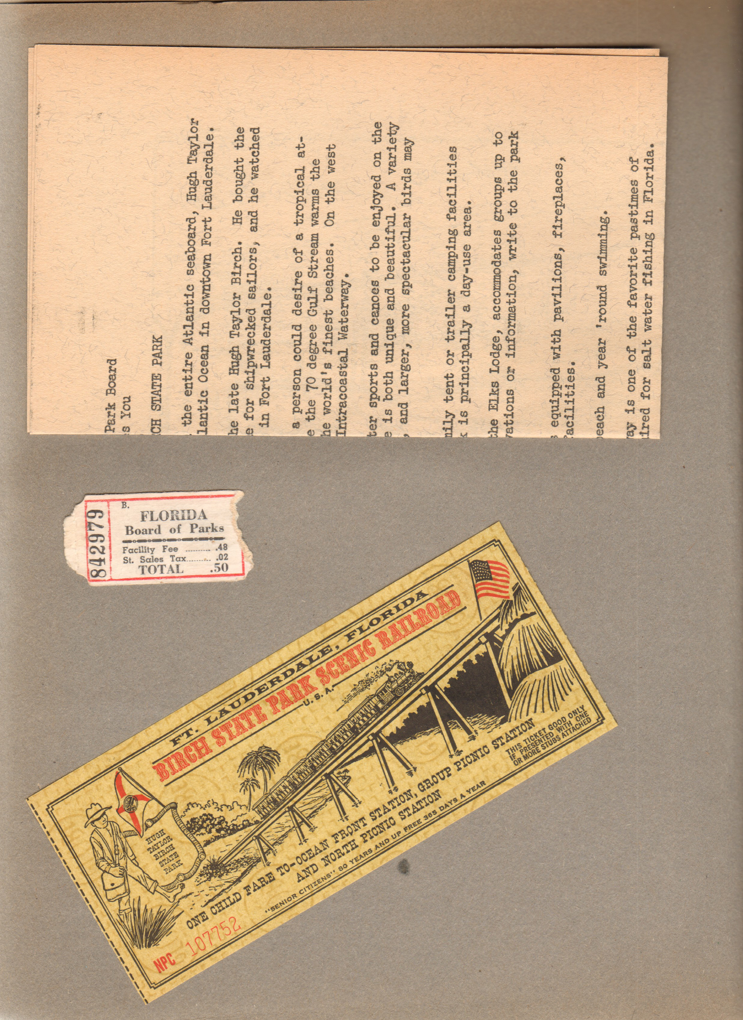 Birch State Park Scenic Railroad ticket