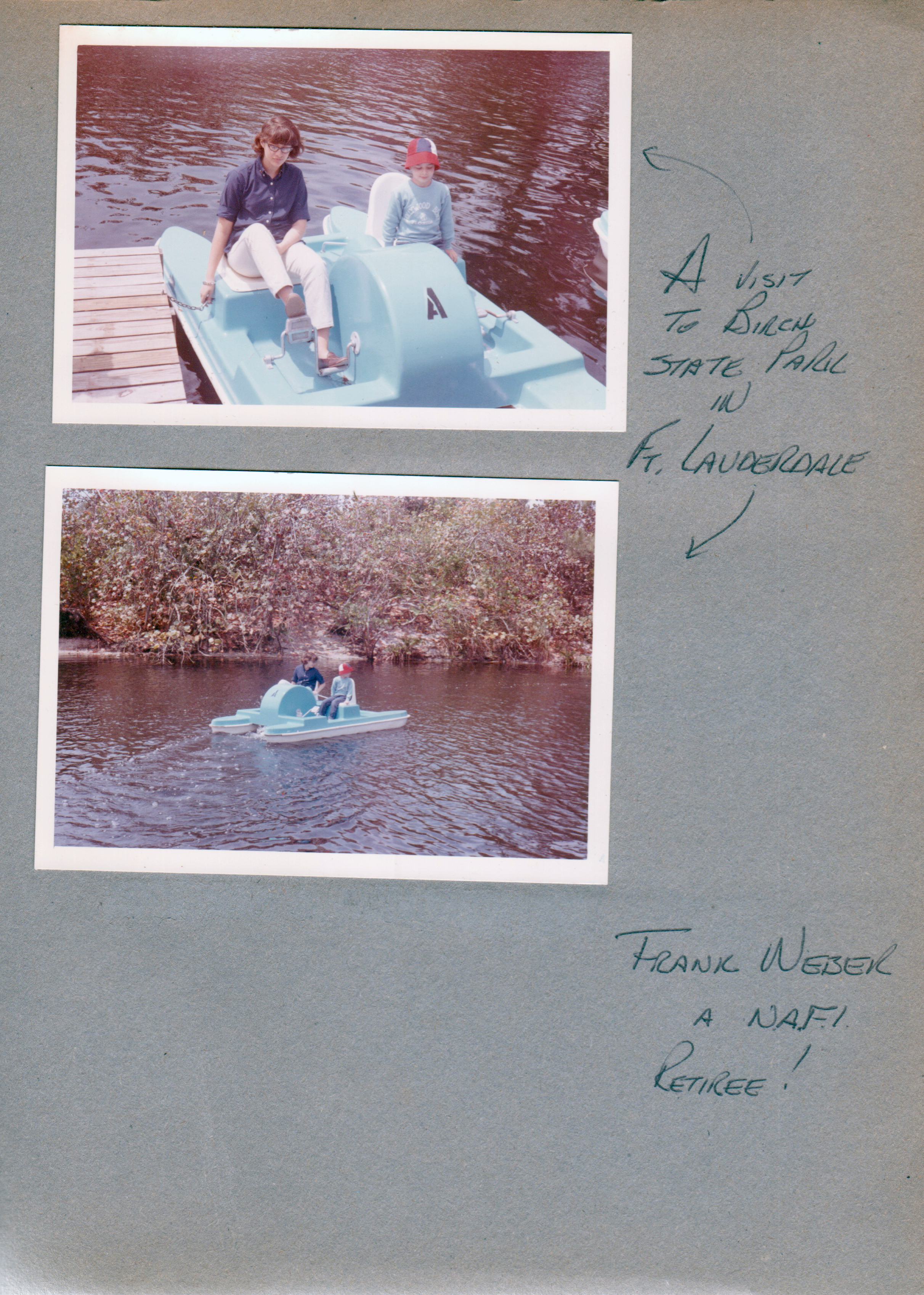 Hugh Taylor Birch State Park - Ft Lauderdale - Susan and Alan in peddle boat