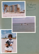 Hollywood Beach - The Hollywood Towers. Surfers. Susan and dog. 
