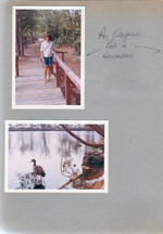 Susan on walkway at Greynolds Park in Hallandale. Bird.