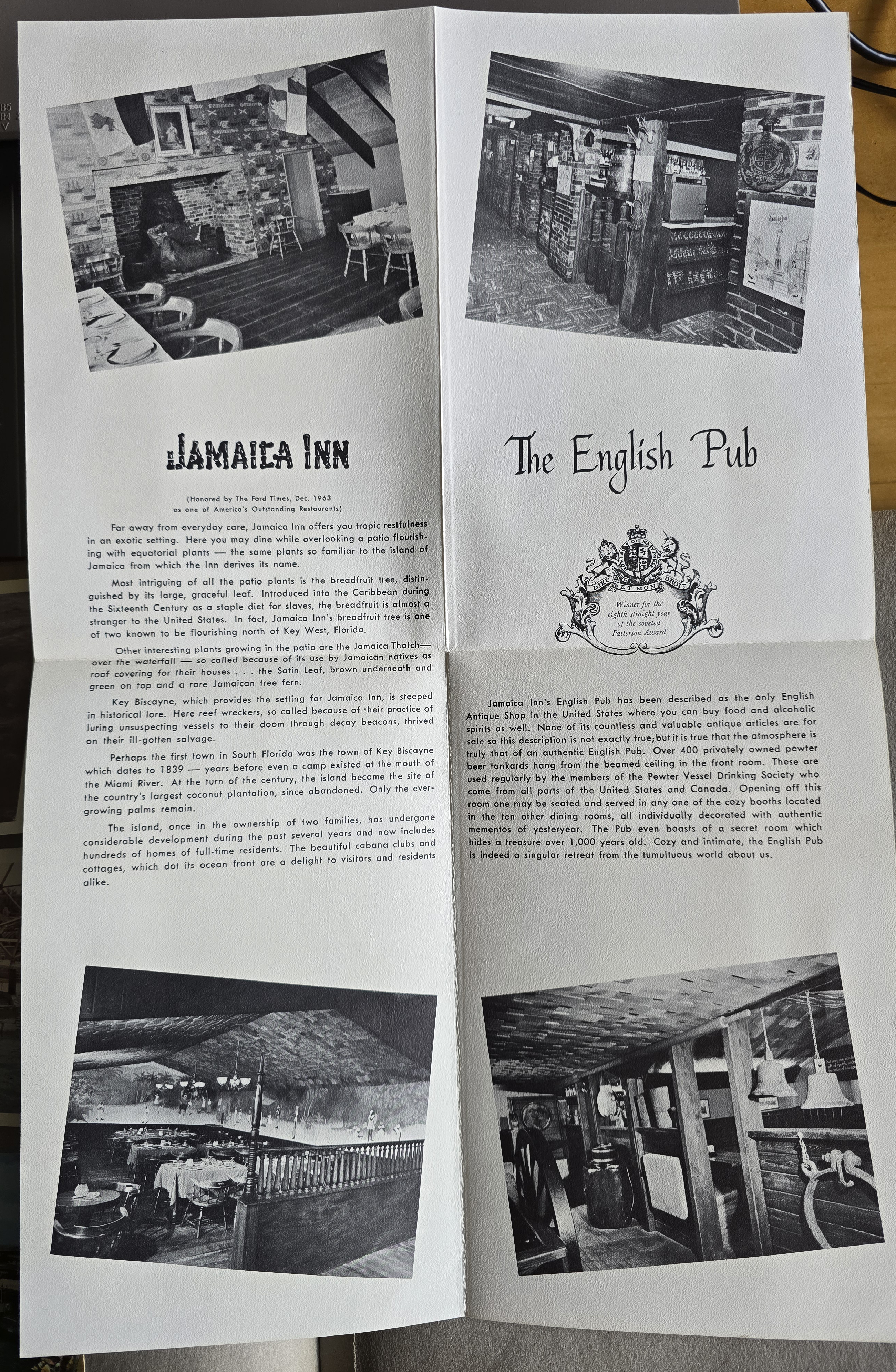 Jamaica Inn Restaurant, Miami - brochure