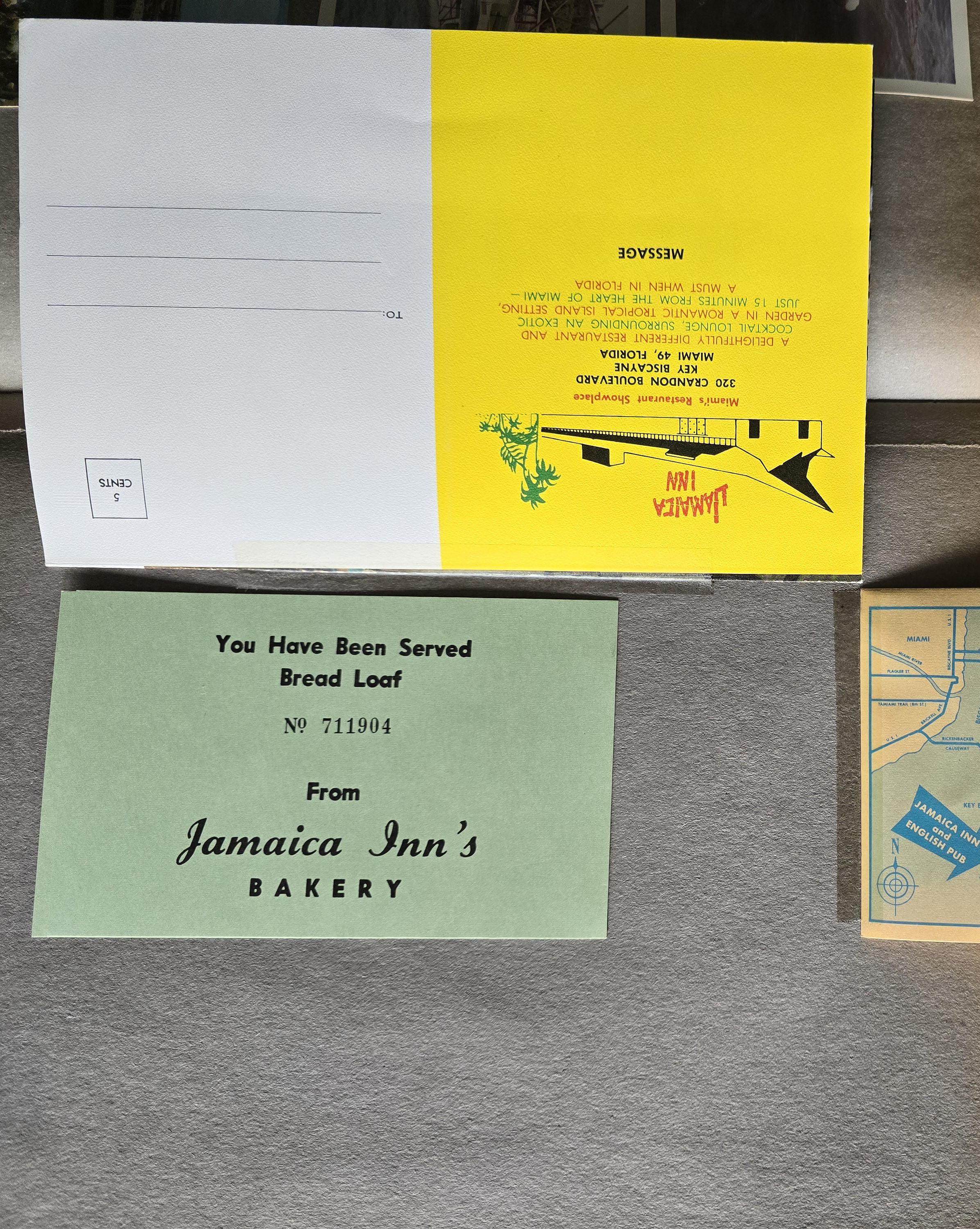 Jamaica Inn Restaurant, Miami - brochure - you have been served bread loaf 711904