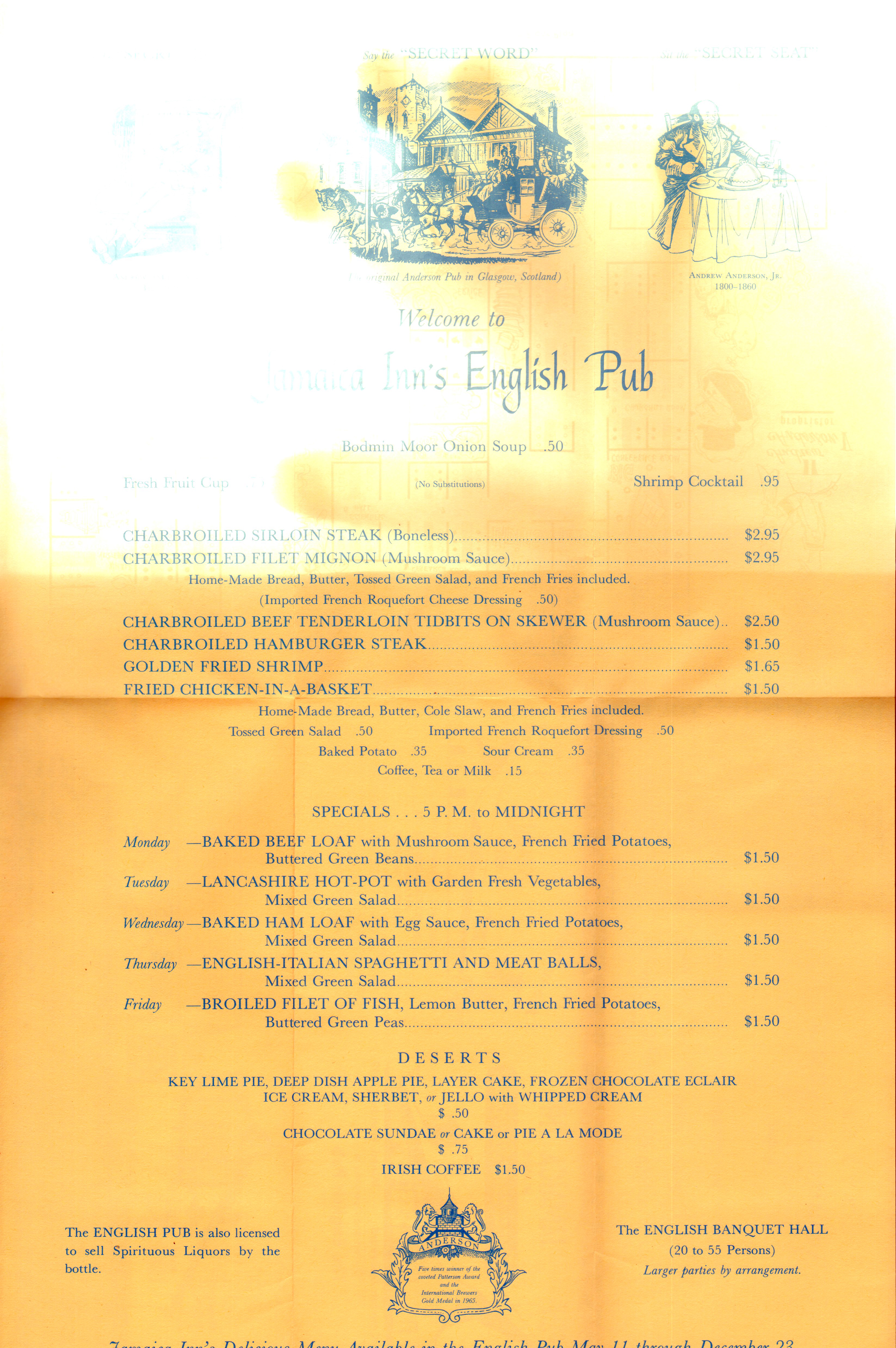 Jamaica Inn Restaurant, Miami - brochure - you have been served bread loaf 711904