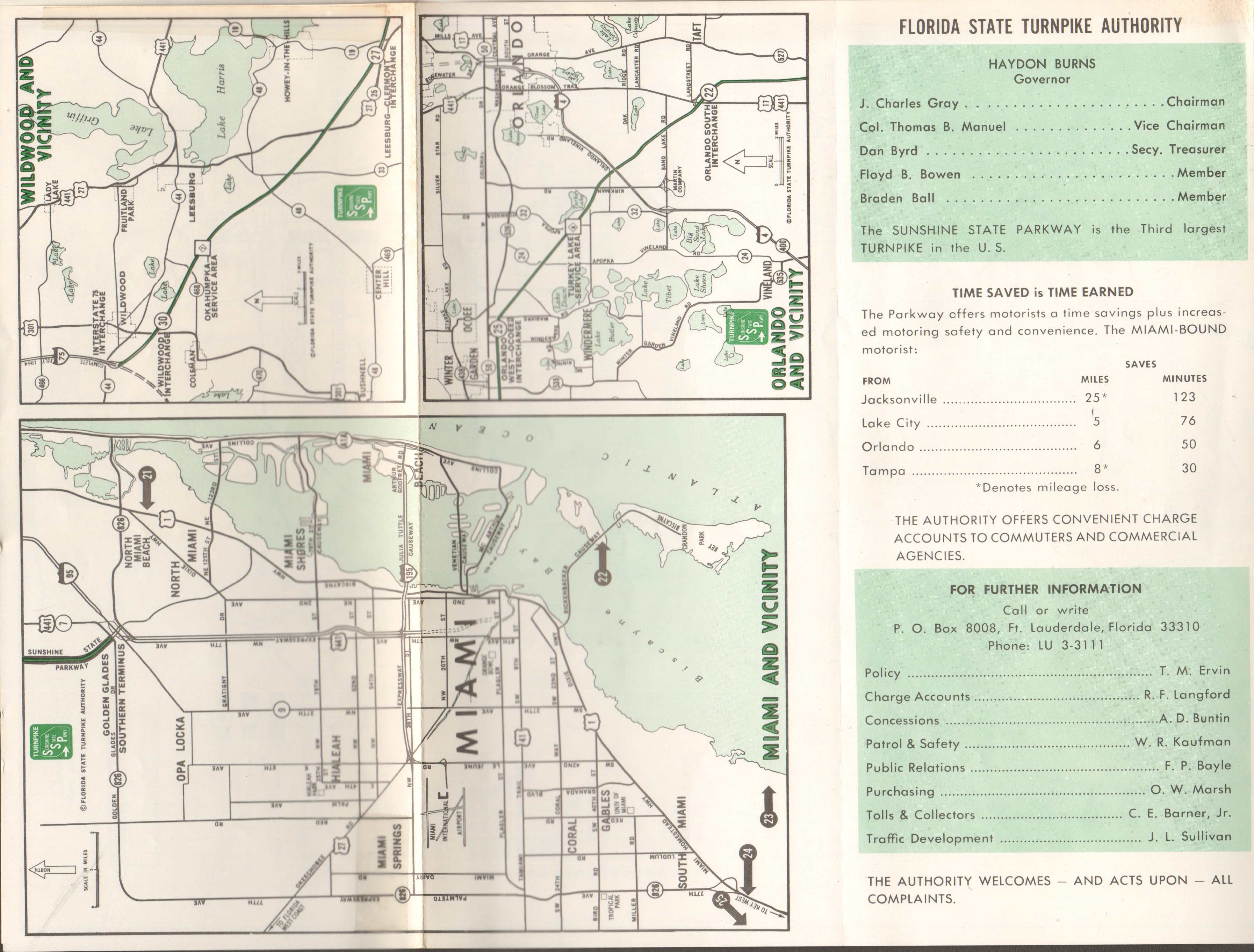 Florida State Turnpike Authority map