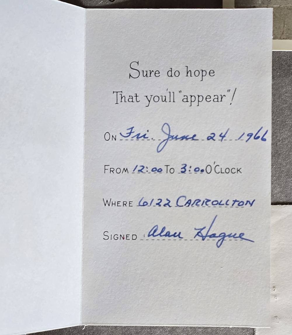 Alan's birthday invitation
