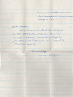 Letter from Susan inviting to School 80 Mothers' Tea.