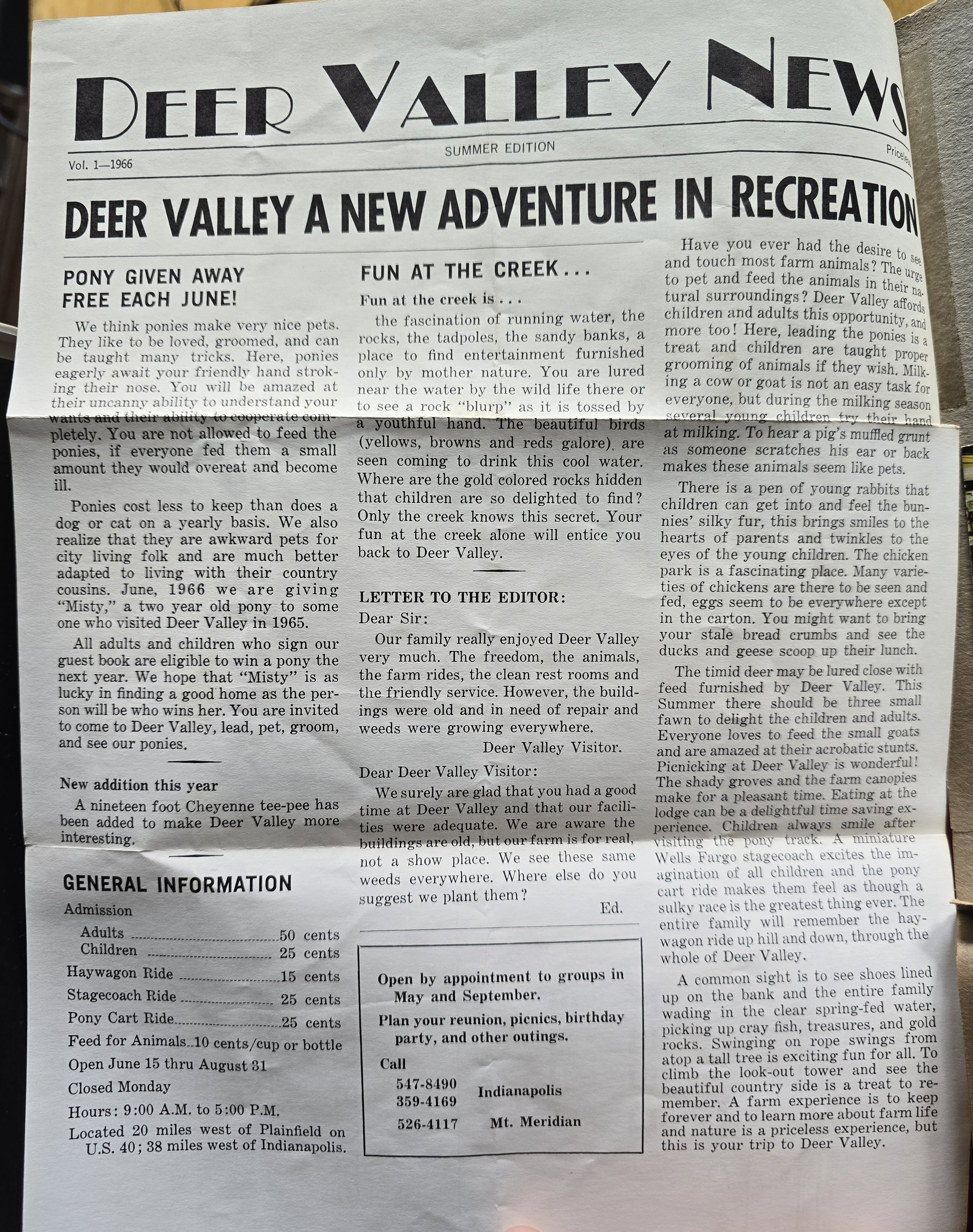 Deer Valley News Summer 1966