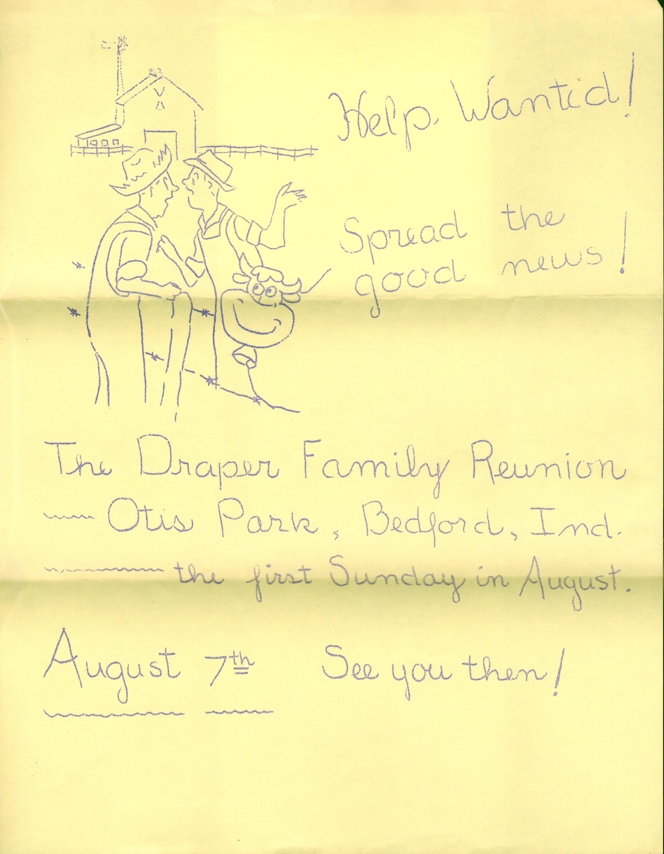 Draper reunion - Bedford - flyer