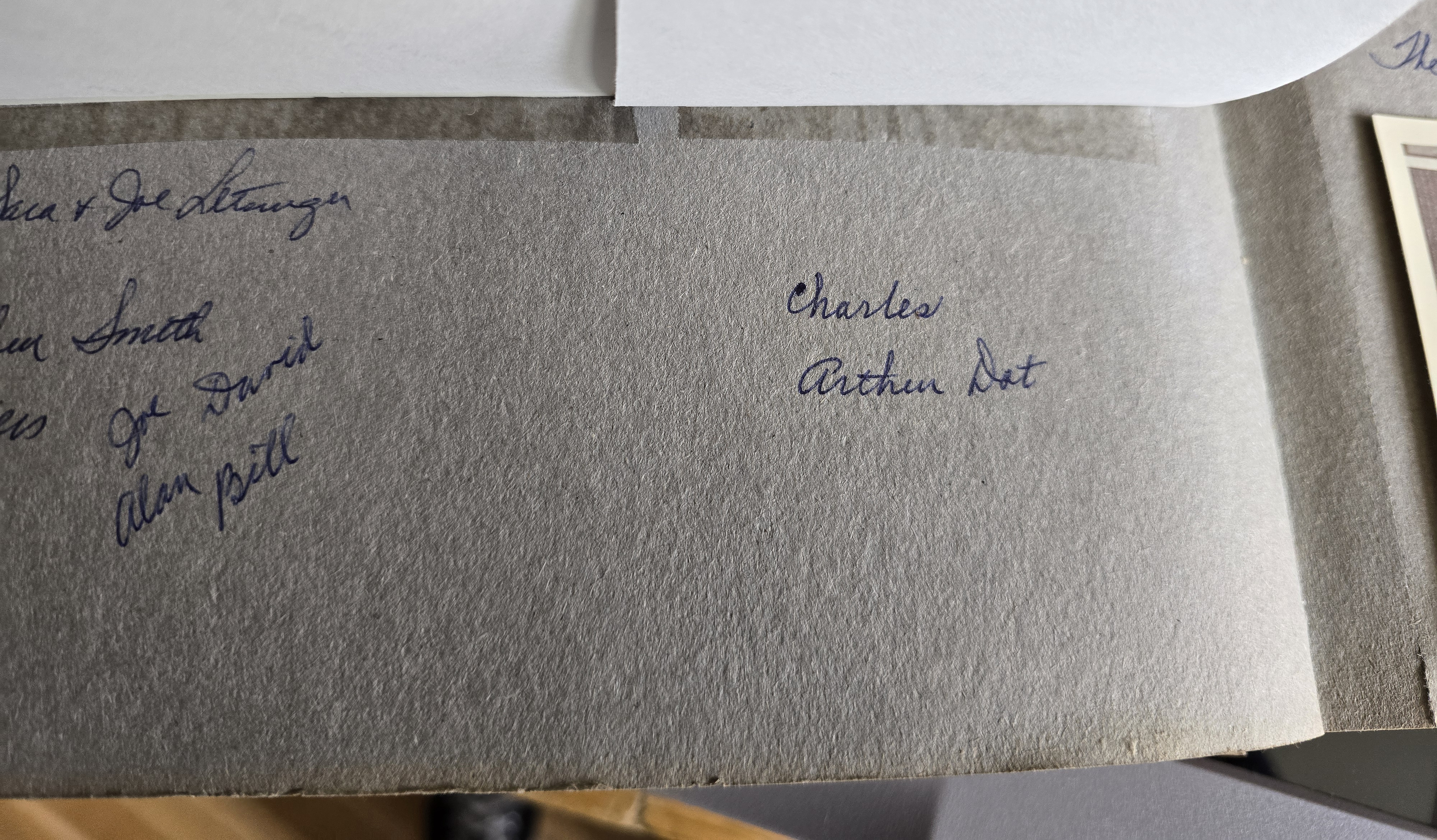 names under photo
