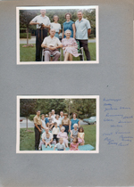 Family portraits in 6122 yard - Warren (with Leica M-3), Curt, Rosemary, Vonnie, Helen, Dave (the entire Letsinger family). Bill, Betty, Curt, Kenny, Joe, Sara, Warren, Alan, Rosemary, Ronnie, Vonnie, Dave, Susan, Carole, Bonnie, Helen, Cindy.