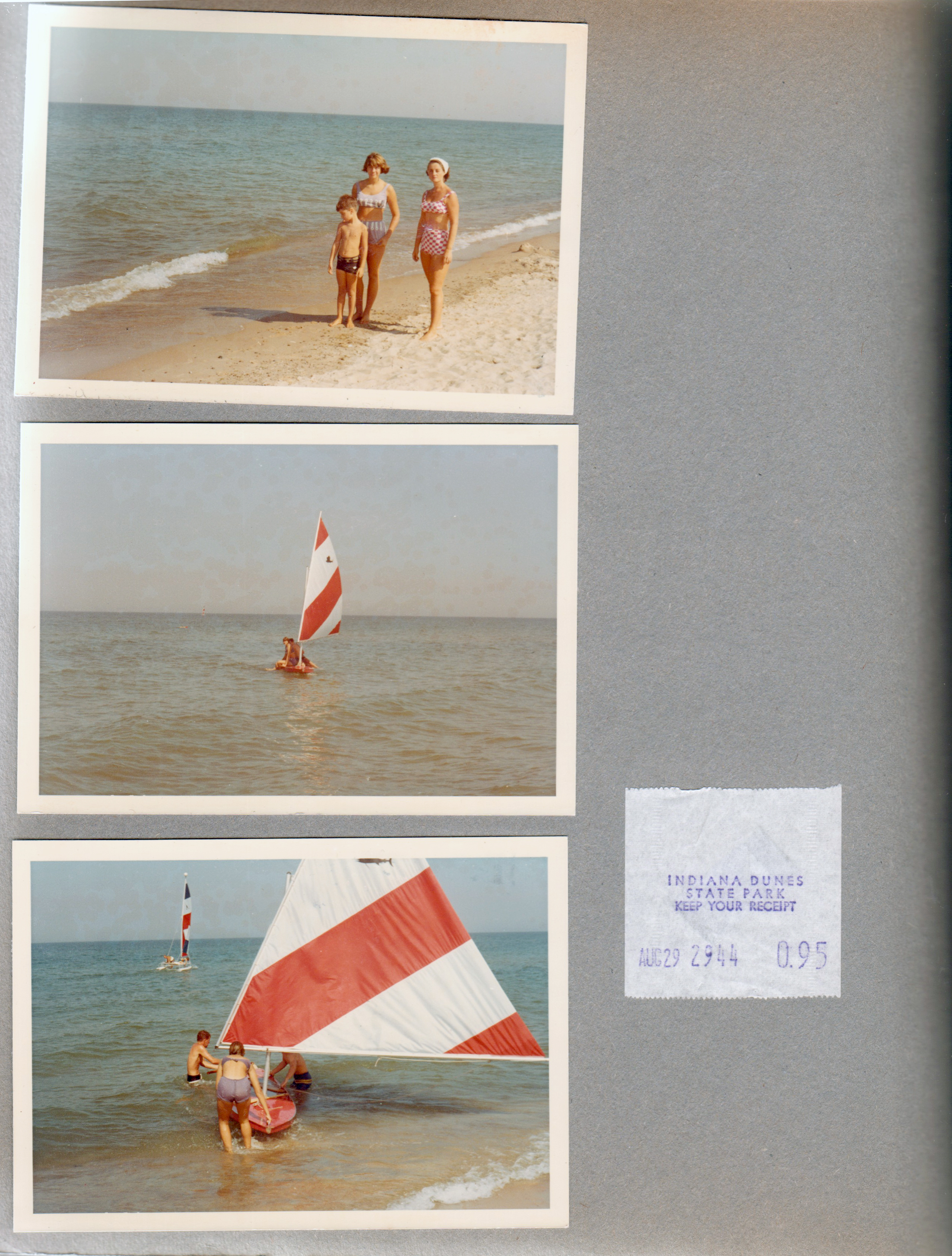Michigan Dunes - Lake Michigan - Susan, Alan. Sailfish sailboat on Lake Michigan. receipt for entrance.