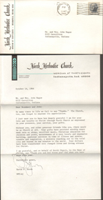 loose items - North Methodist Church thank you letter