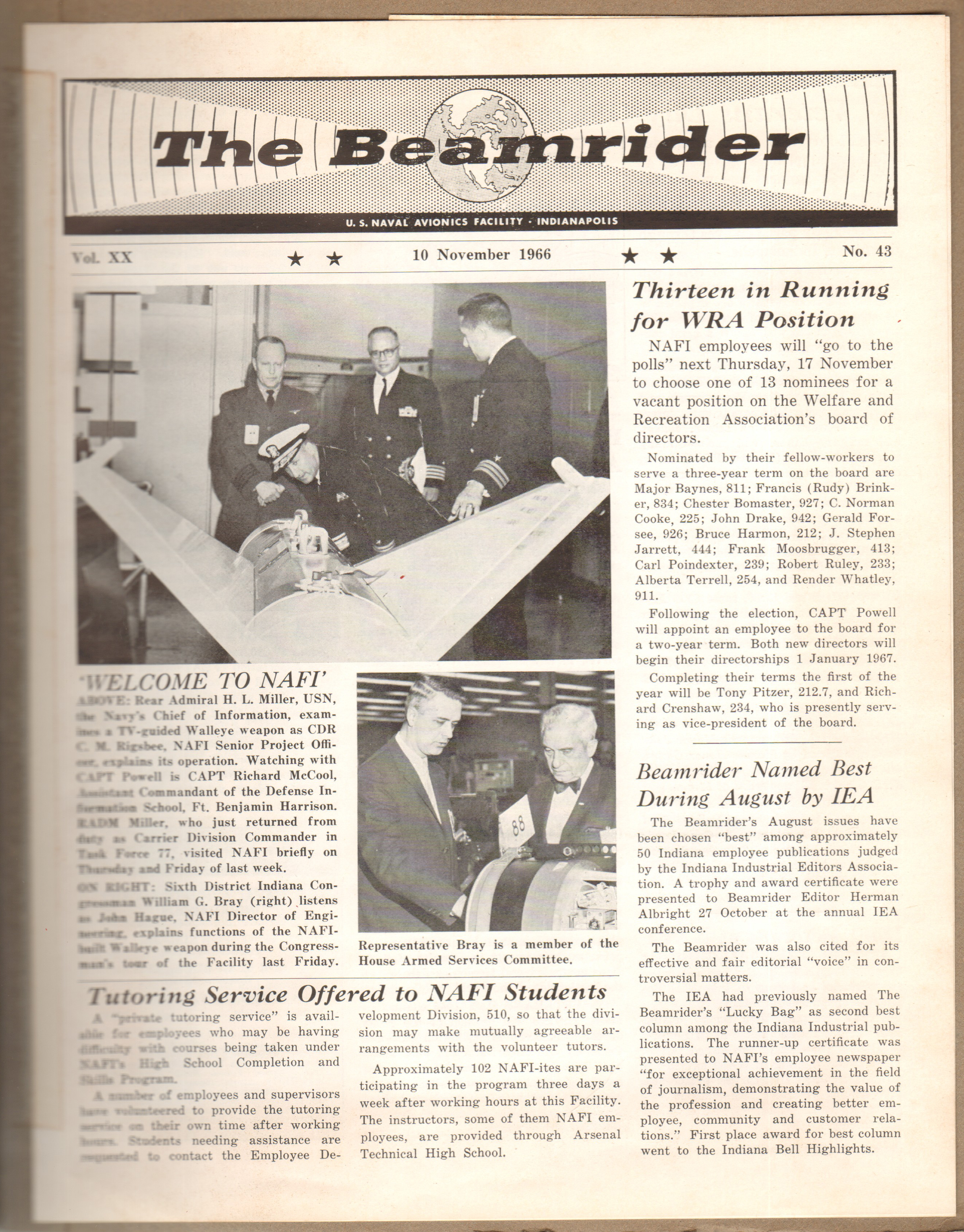 NAFI The Beamrider 10 Nov 1966 - John D Hague with congressman Bray