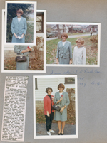 6122 yard - Susan and Tuck attended 5 Rush Teas - Dart, Mille, Terra, Kitty and Gi Gi. Rosemary and Susan. newspaper clipping - what Glen Hague's kids are thankful for.