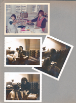 6122 kitchen - Alan and Susan making Creepy Crawlers. 6122 Polaroids - Alan and Rosemary on sofa.