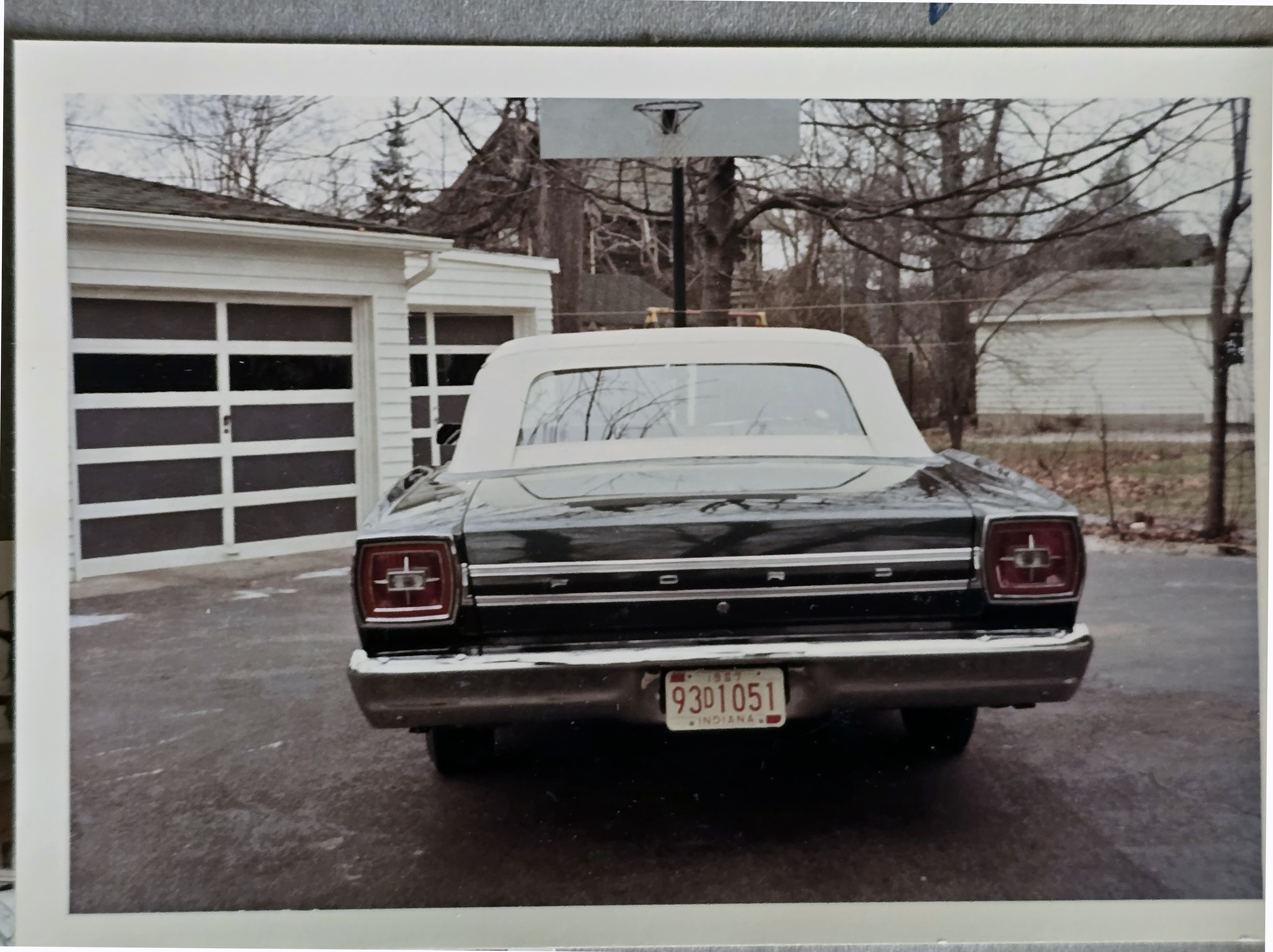 6122 driveway - Ford Galaxie 500 convertible Back of Catherine Kerr's house on College.