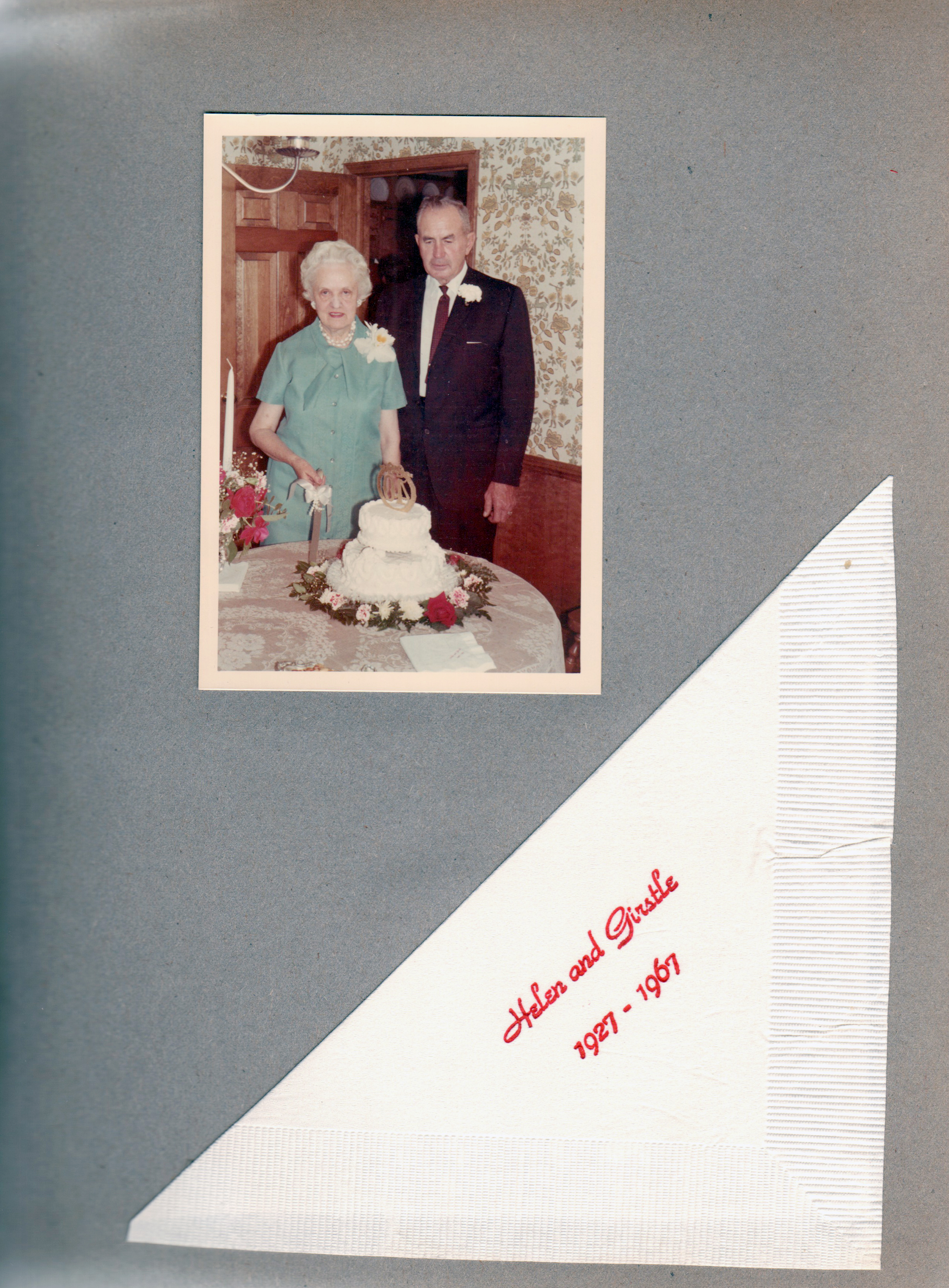 Helen and Girstle Hague 40th anniversary cake - 1927 to 1967