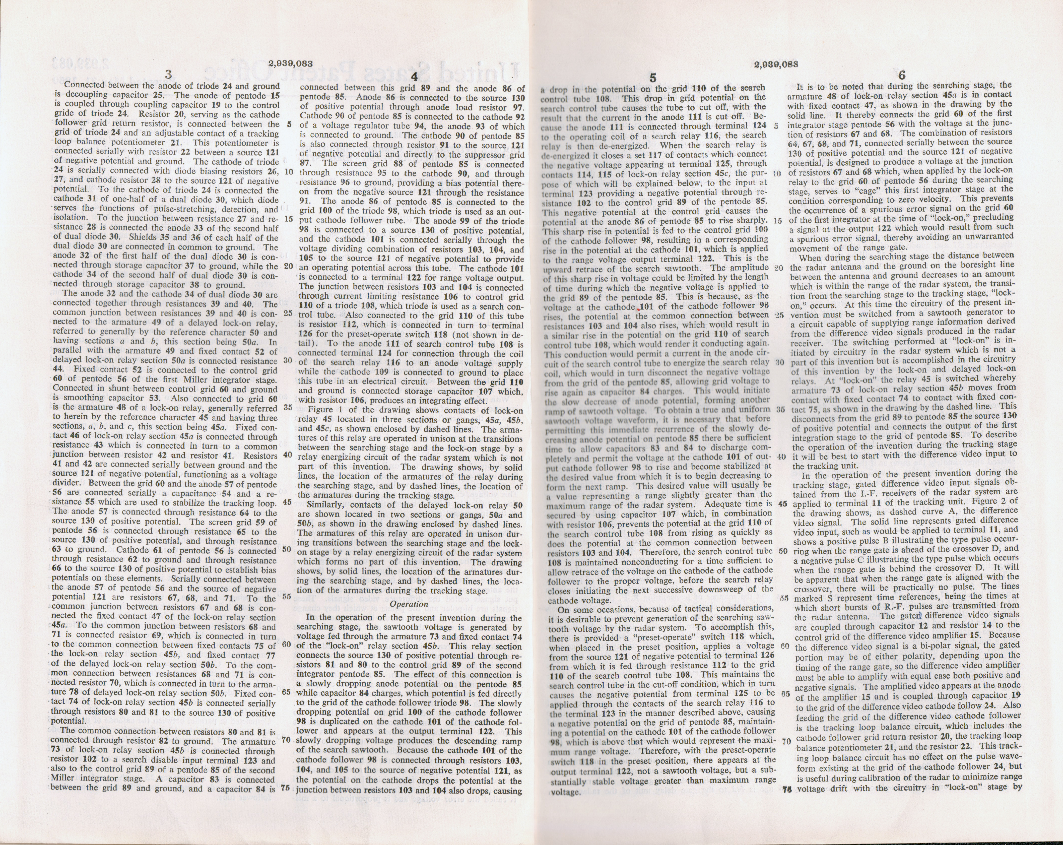JD Hague patent 2,939,083 double integration memory circuit