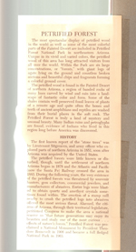 Petrified Forest. Travel info pamphlet Holbrook, Arizona