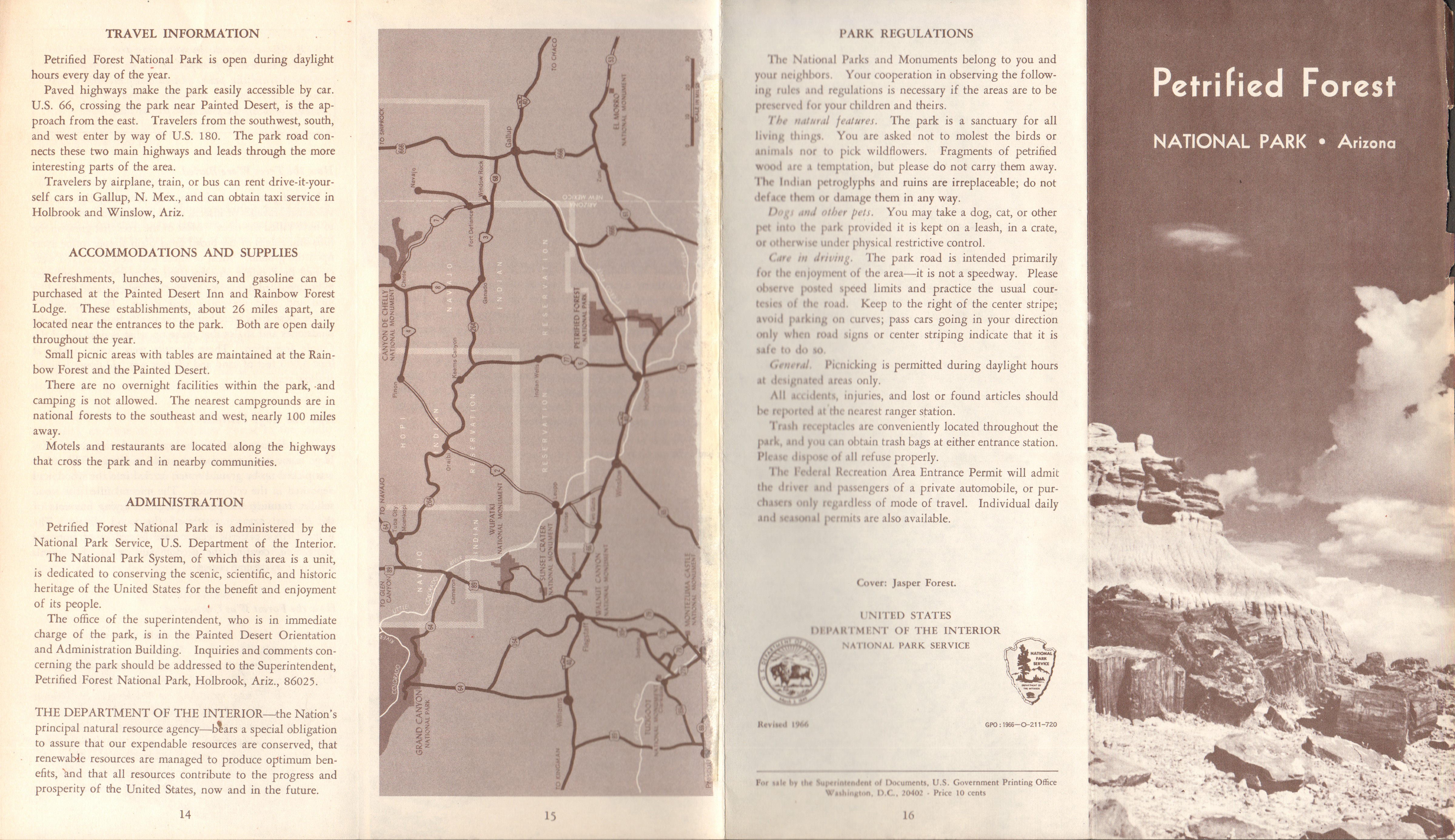 Petrified Forest. pamphlet Holbrook, Arizona