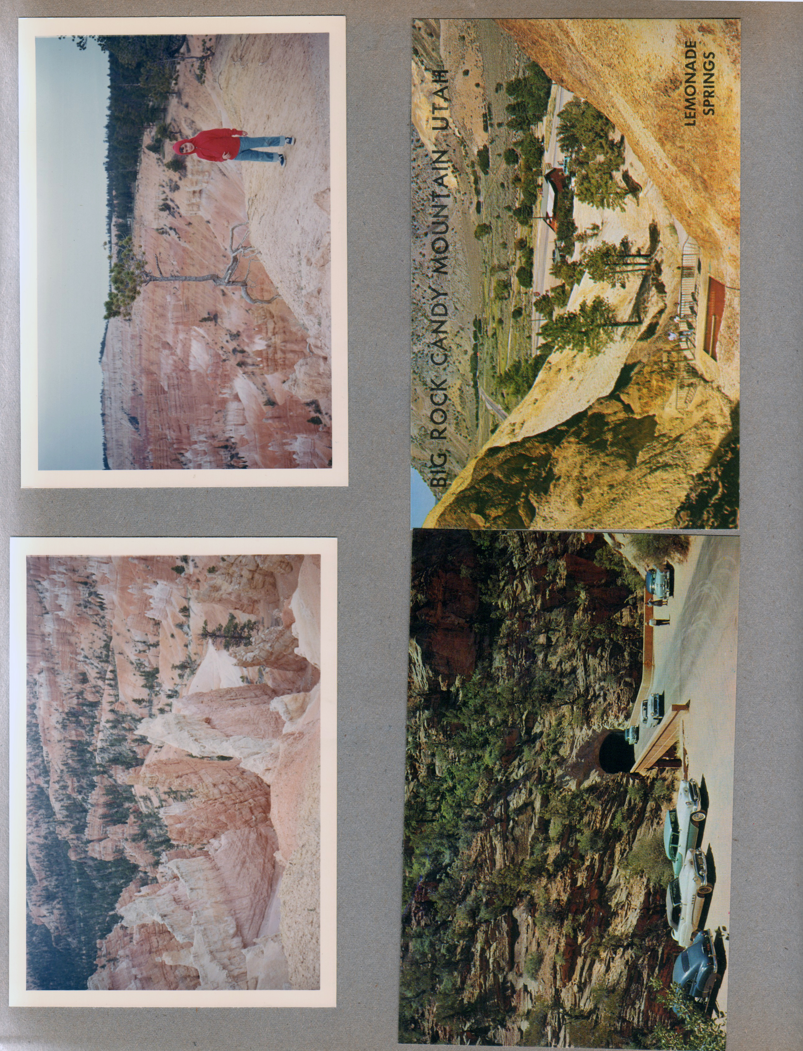 Bryce Canyon - Alan. postcard Big Rock Candy Mountain, Utah S-44646-1- Lemonade Springs. postcard East Entrance Zion - Mt Carmel Highway, Utah 26035