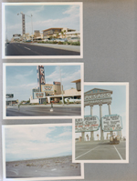 Las Vegas Nevada - Sahara Liberace marquee. Caesar's Palace Dizzy Gillespie marque. Desert.