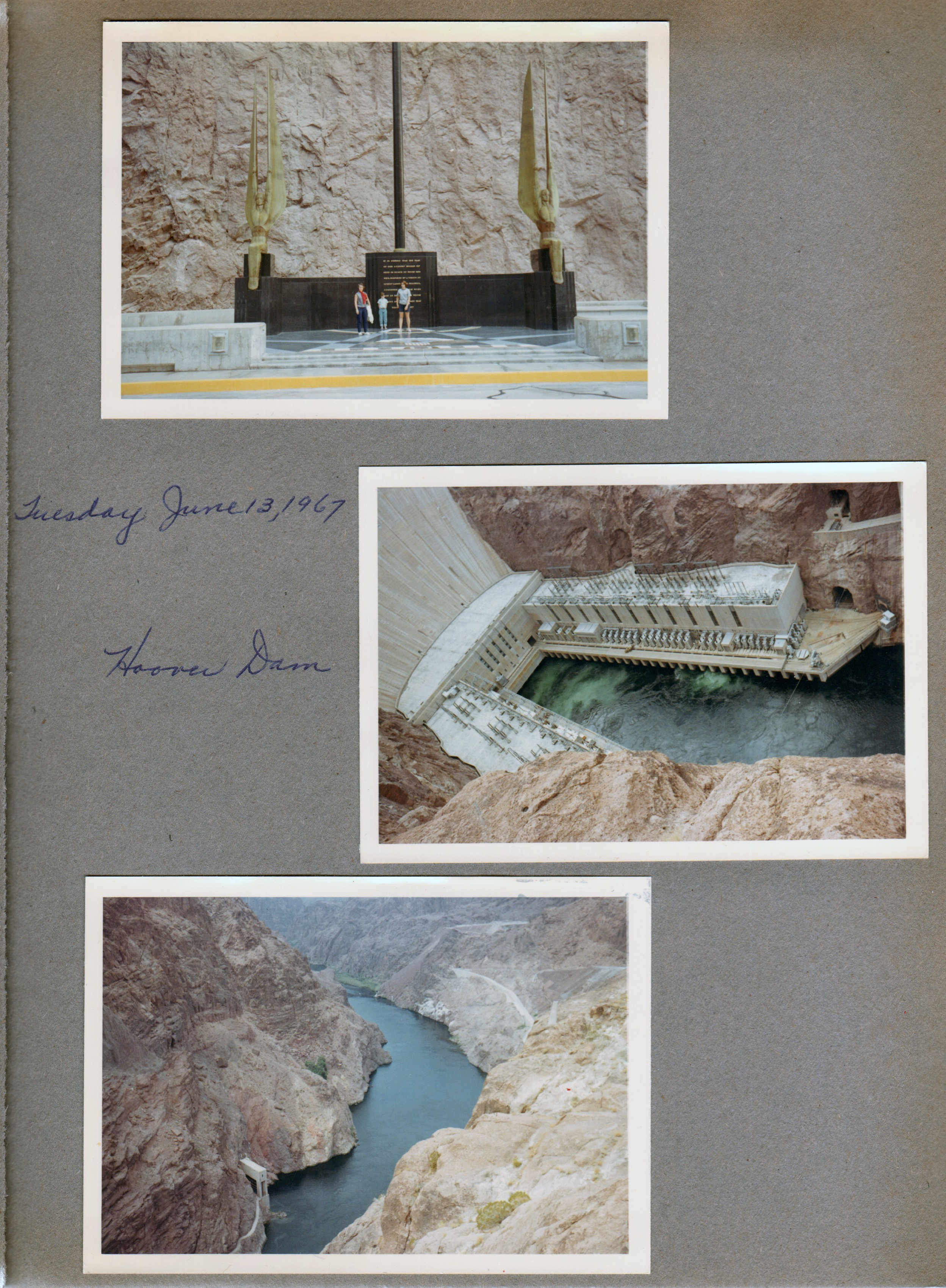 Tuesday, June 13, 1967 - Hoover Dam - Rosemary, Alan, Susan