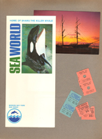 Sea World pamphlet. postcard Harbor of the Sun - San Diego D.213 5DK-108 ticket stubs Sea World