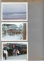 beach. stagecoach. Susan, Alan, Rosemary by old train Denver & Rio Grande