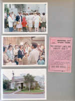 Universal City Studios - tour - Rosemary, Susan - ticket.