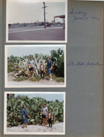 Sunday. June 18. 1967 - Aztec Motel. L.A. State Arboretum - Susan, Alan, Rosemary  agave plant?. Cactus/