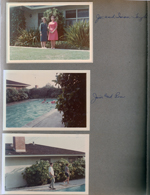 Jo and Ivan Taylor - Rosemary and Jo in front of house. Jim and Ron in pool.