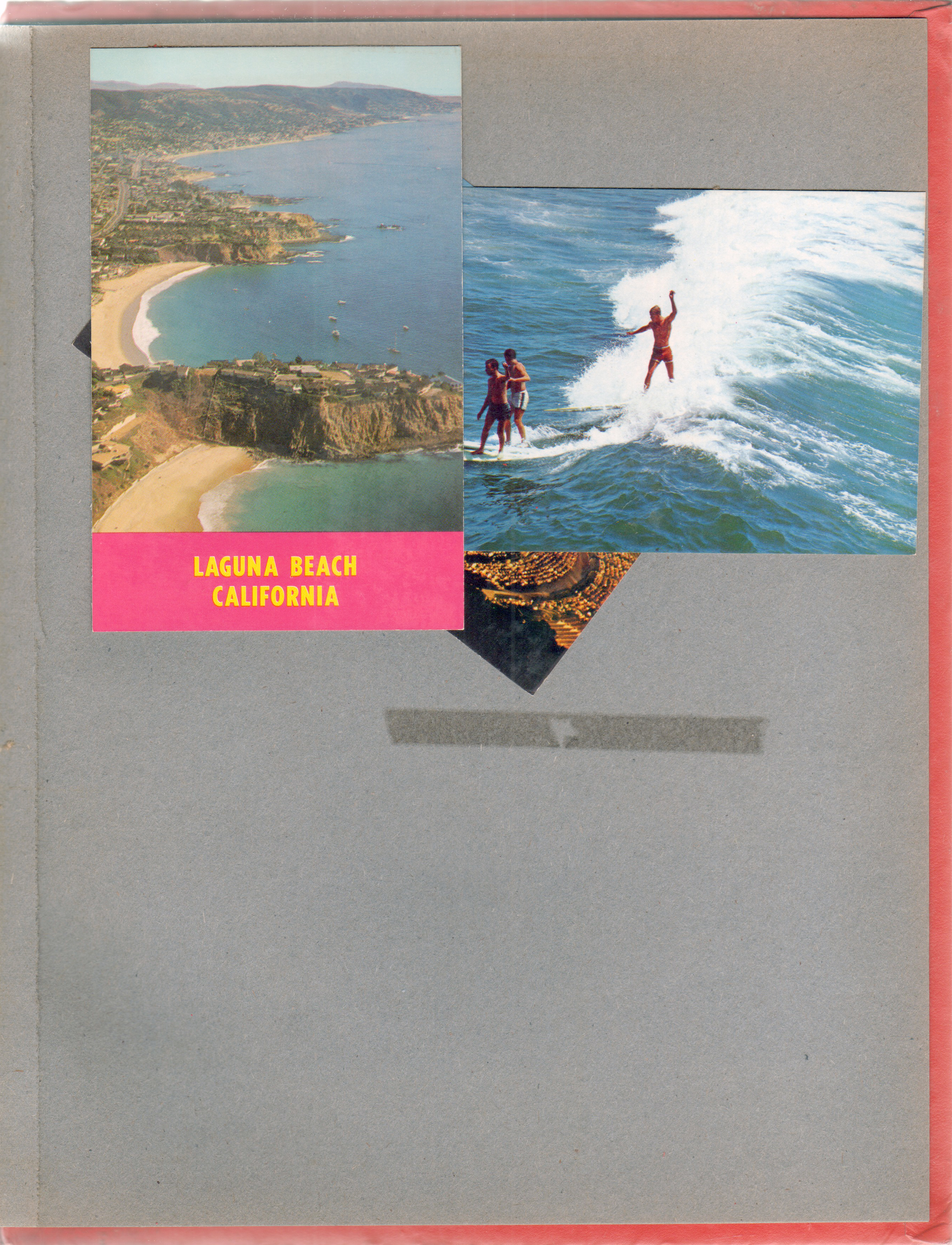 postcard Laguna Beach California GW-420-A, postcard Surfing C16634g, postcard World Famous Hollywood Bowl C1310