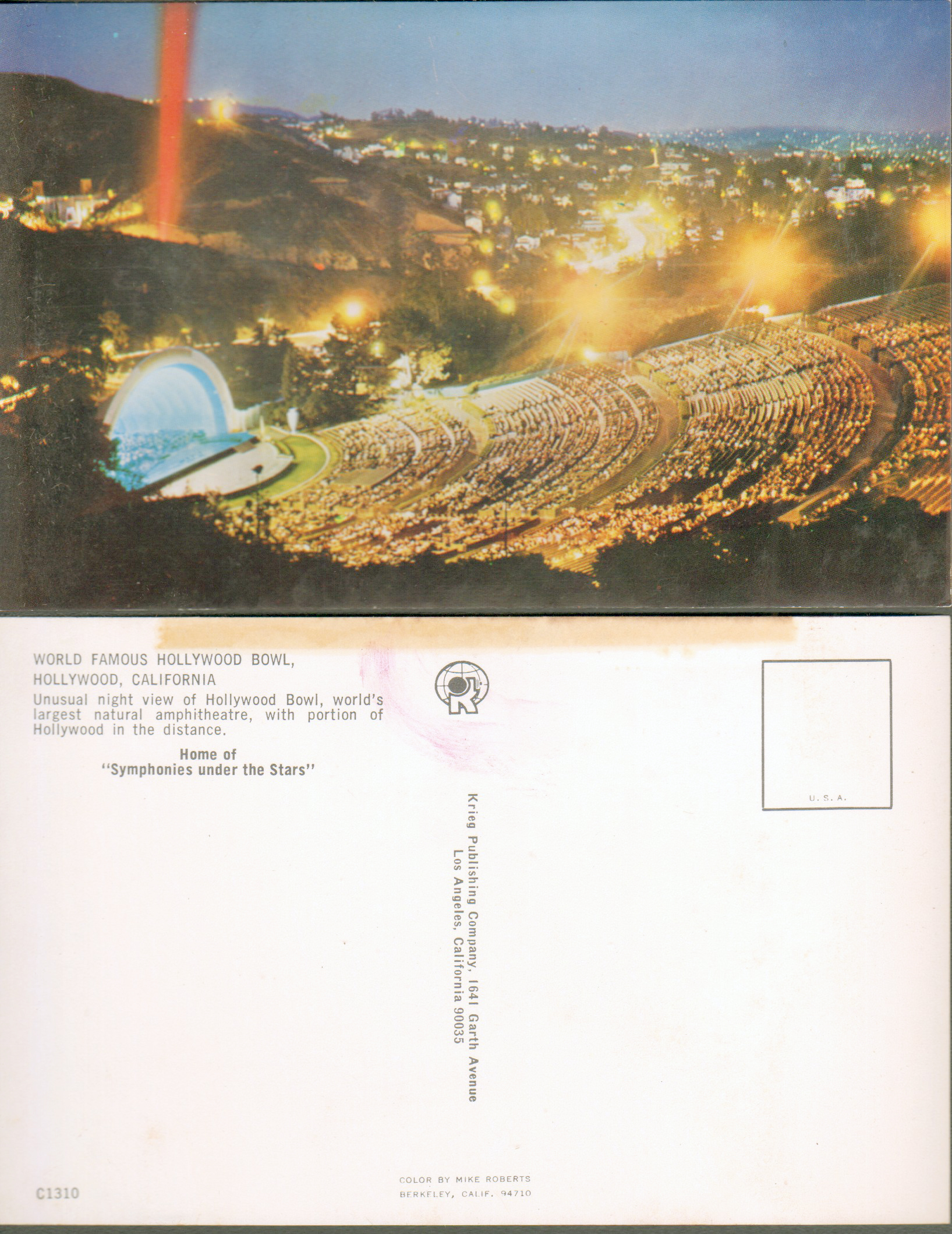 postcard World Famous Hollywood Bowl C1310