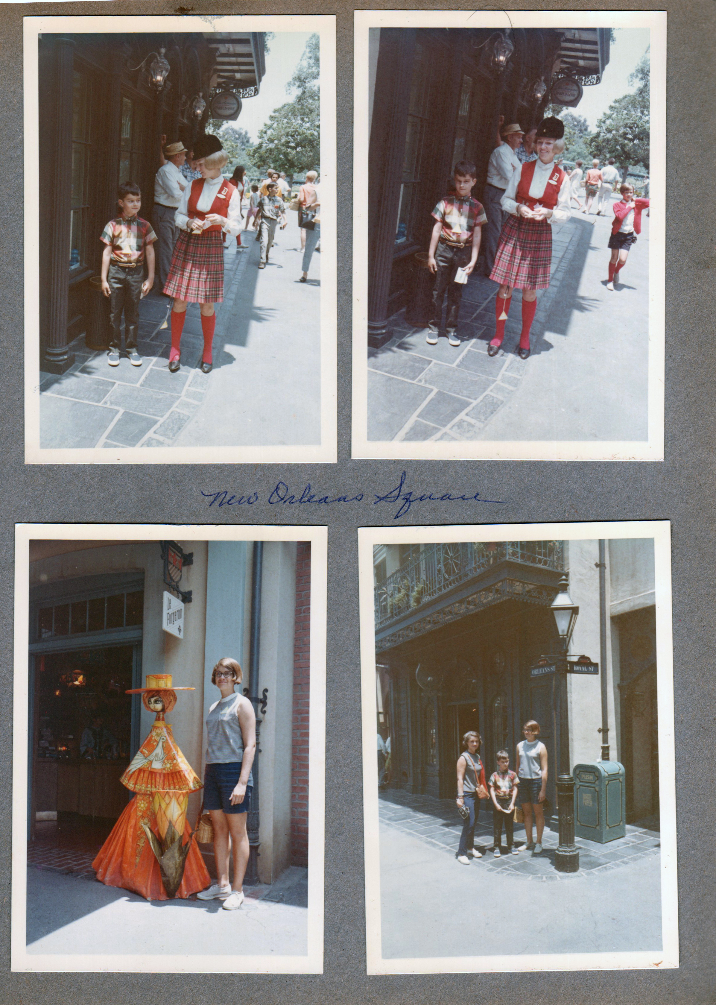 Disneyland - Marcia tour guide, Alan. New Orleans Square Susan, Alan, Rosemary
