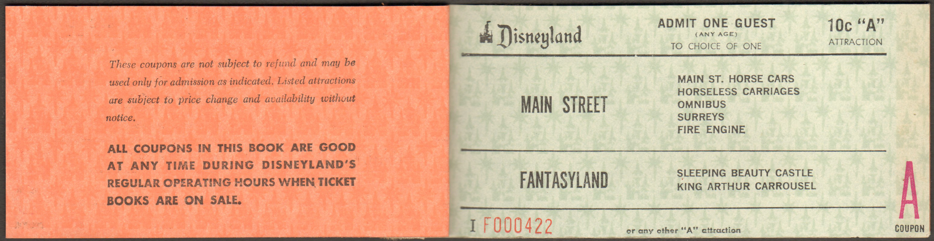Disneyland - ticket book