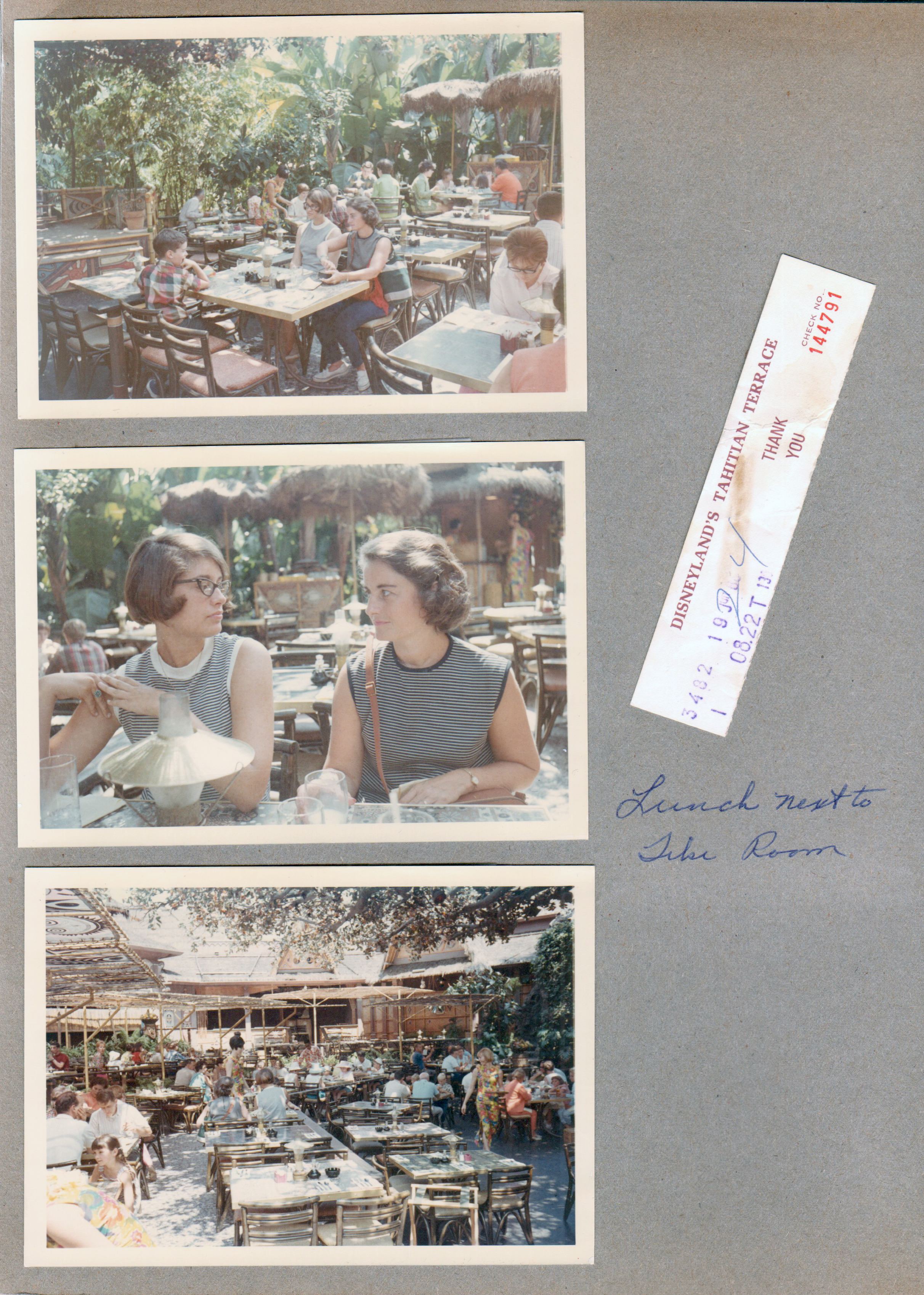Disneyland - Lunch next to Tiki Room - Tahitian Terrace receipt - Alan Susan Rosemary
