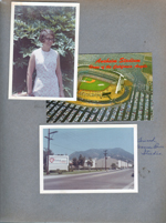 Susan. postcard Anaheim Stadium, Warner Brothers Studio