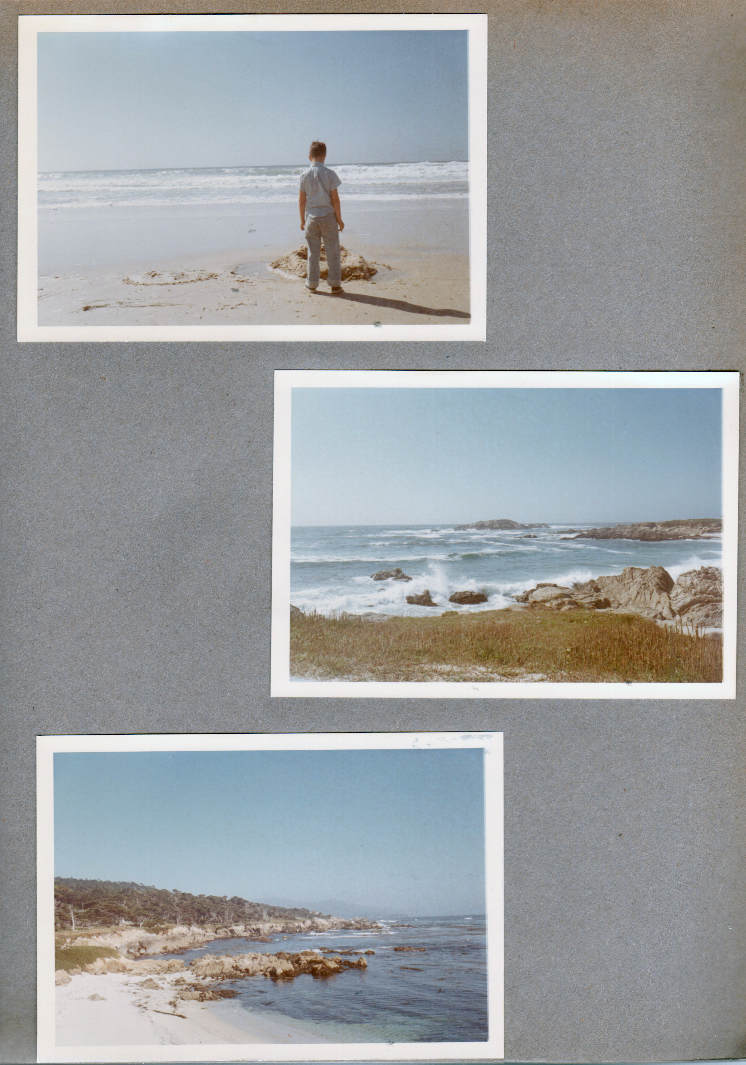 Alan on beach. Waves