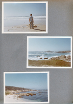 Alan on beach. Waves