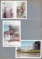 San Francisco. Fish market - Rosemary and Susan. Rosemary by Omnibus. Looking to Coit Tower