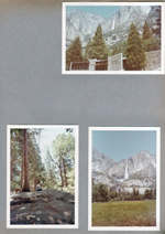Yosemite Falls. Alan on rock with birthday burro