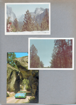 Yosemite - postcard car driving under rock