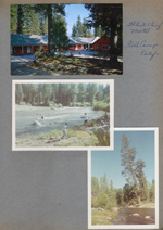 postcard White Chief Motel - Fish Camp CA. Susan and Alan by stream.
