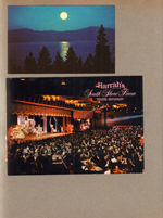 Lake Tahoe - postcard moon. postcard Harrah's South Shore Room