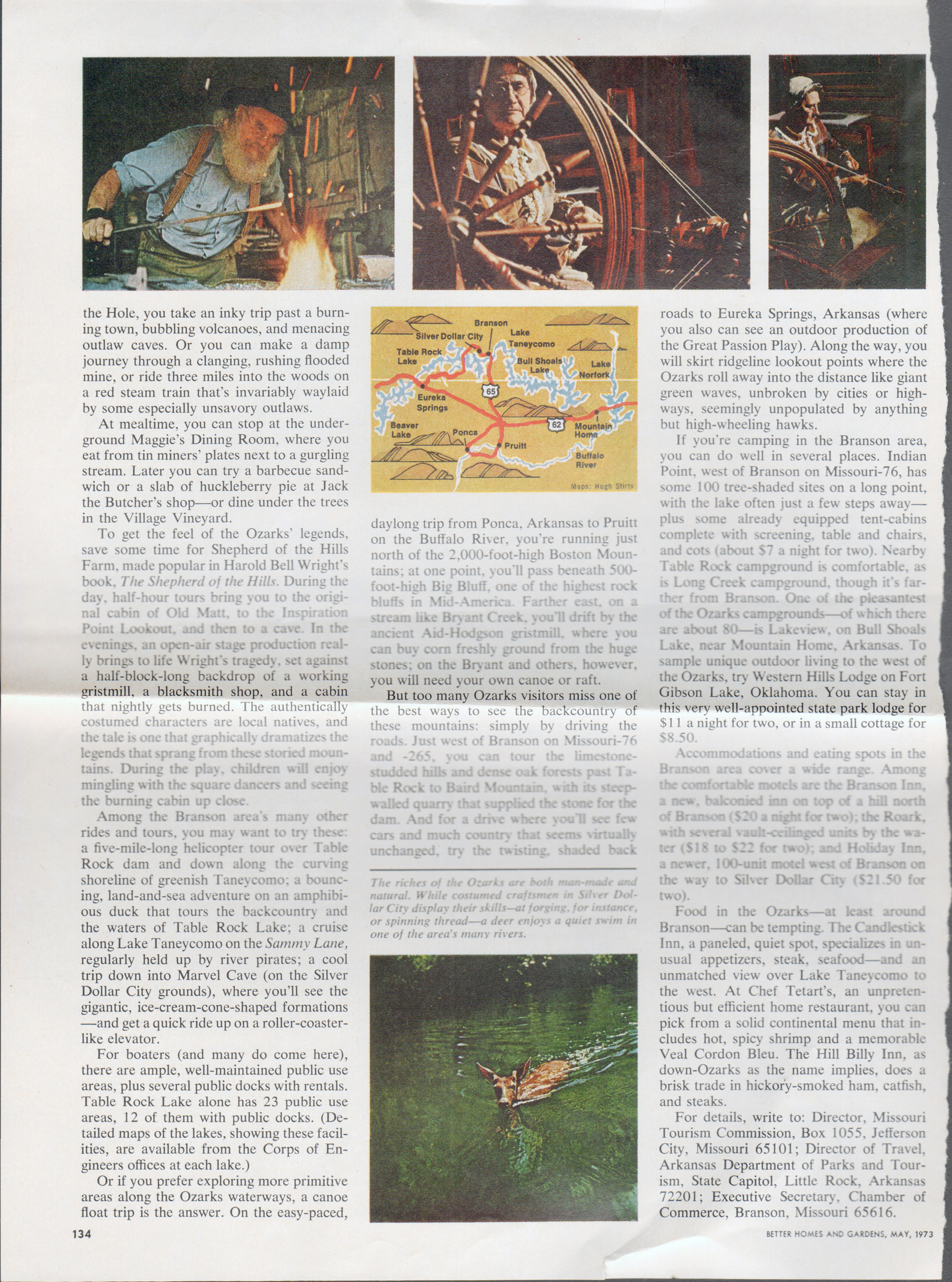 article Better Homes and Gardens May 1973 - The Ozarks 