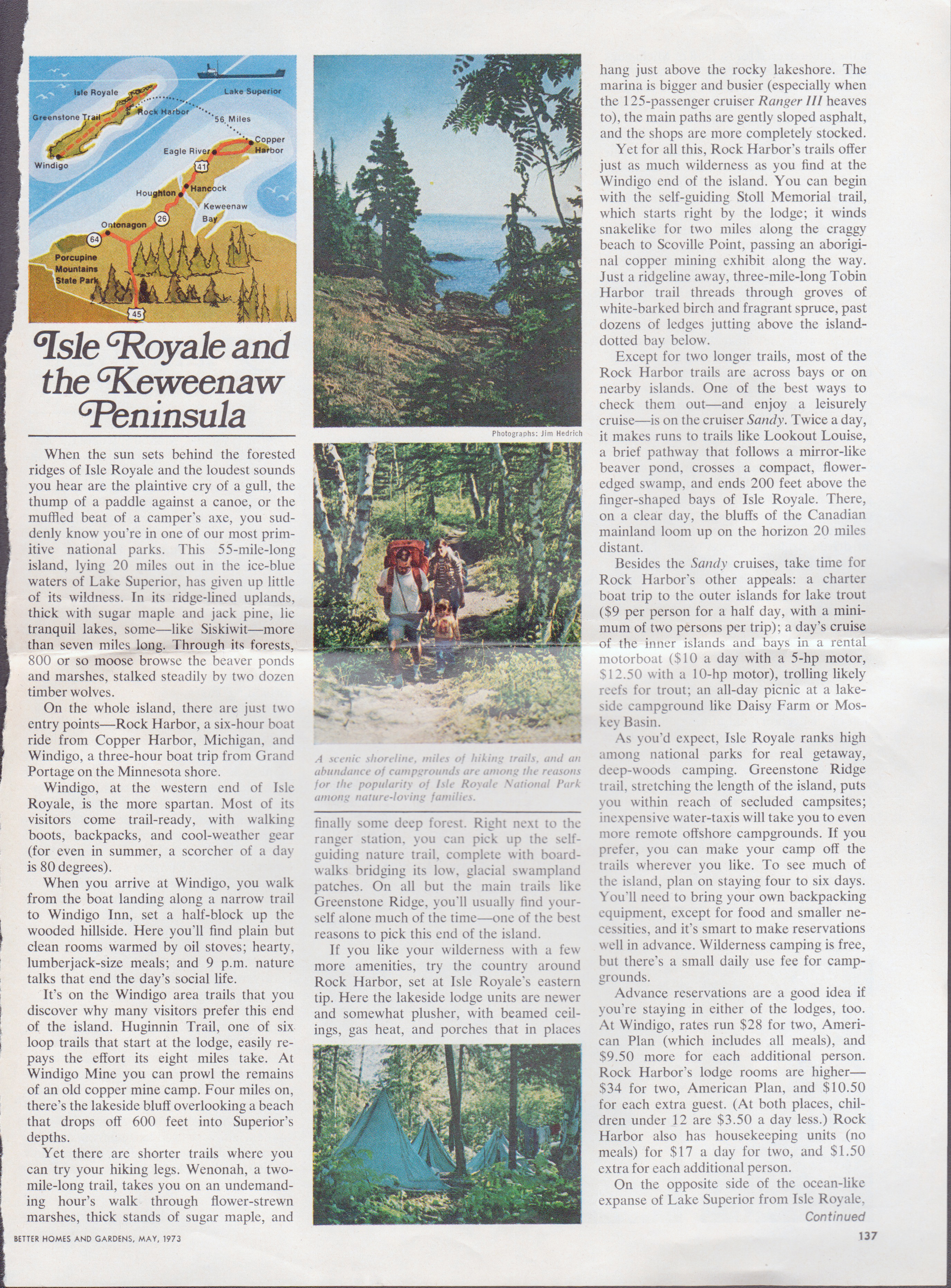 article Better Homes and Gardens May 1973 - Isle Royale and Keweenaw Peninsula 