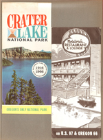 brochure Crater Lake National Park. brochure Molatore's Motel Klamath Falls Oregon