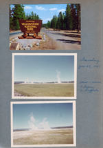 postcard Entering Yellowstone National Park. Geysers. Saw i moose, 5 bears, 2 buffalo