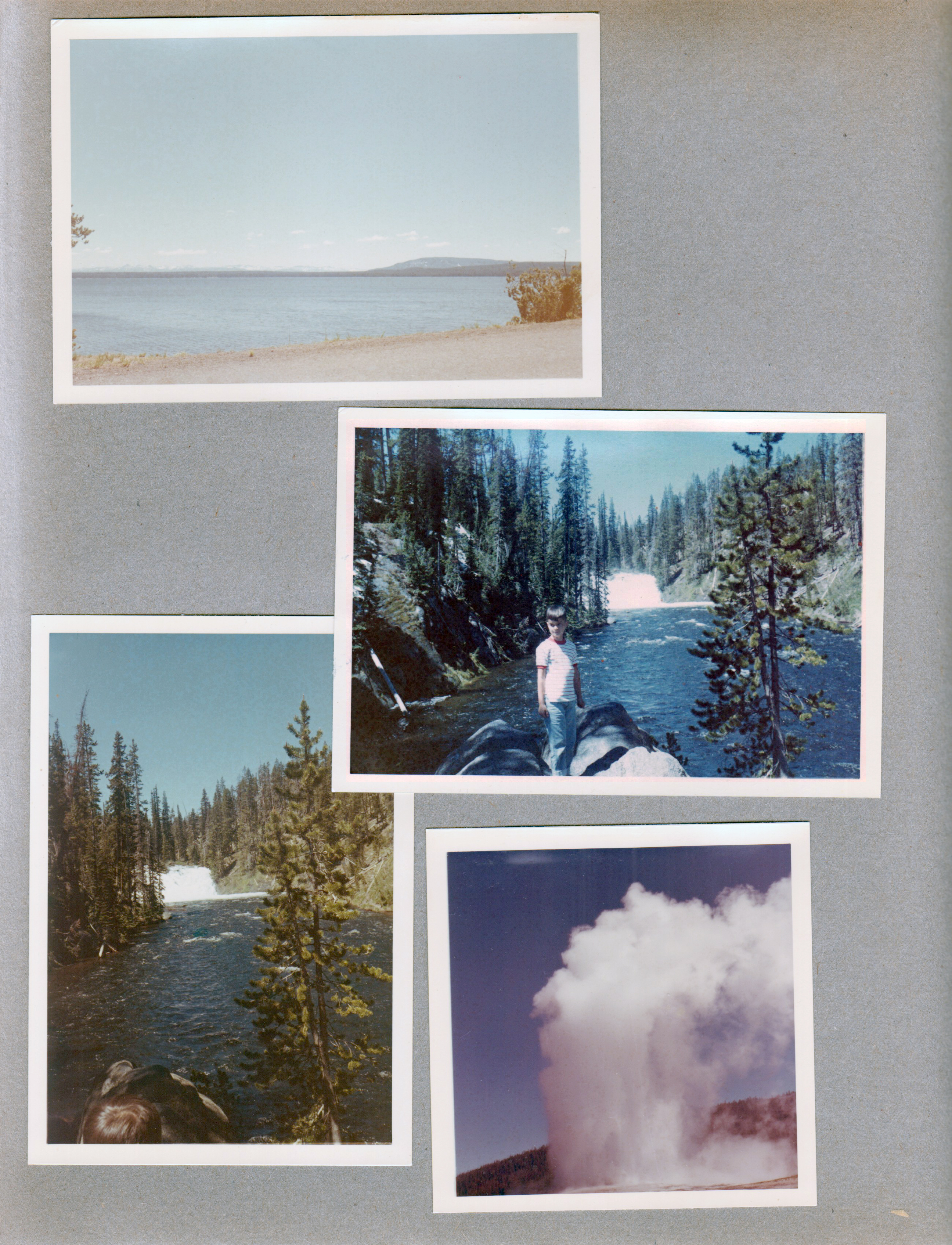 Yellowstone National Park. Geysers. Alan by waterfall